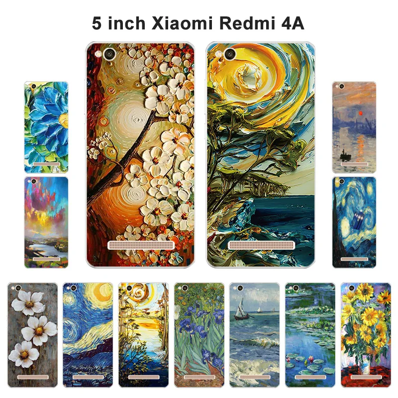

Case for Xiaomi Redmi 4A Phone Cases Silicon Phone Cover for Xiaomi Redmi 4A 4a Coque Oil Painted For Redmi 4a Funda