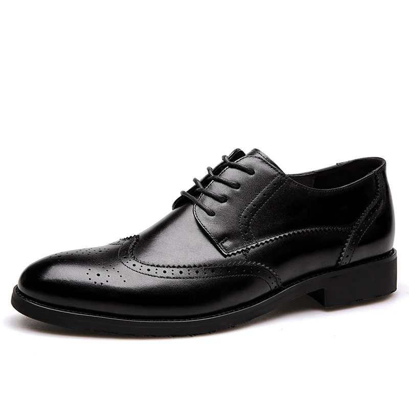 flat sole formal leather shoes