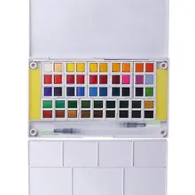 Путешествия акварельные набор красок 48 цветов карман поле эскиз чехол с смешивания палитры 2 воды ручки-щетки и 2 губки идеально