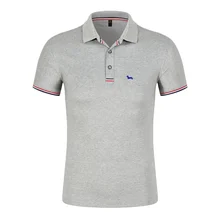 Новинка года; Летняя мужская одежда; рубашка поло с вышивкой; повседневная мужская хлопковая рубашка-поло с коротким рукавом; приталенная рубашка-поло с принтом; Camisa