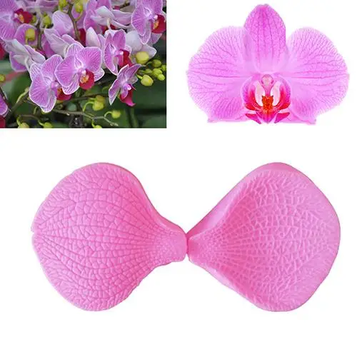

New 2Pcs/Set Moth Orchid Petal Fondant Cake Silicone Mold Mould for Home Kitchen ！