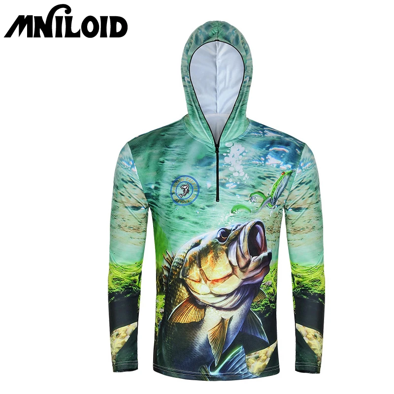 MNILOID быстросохнущая рыболовная одежда с длинным рукавом M L XL XXL XXXL капюшоном