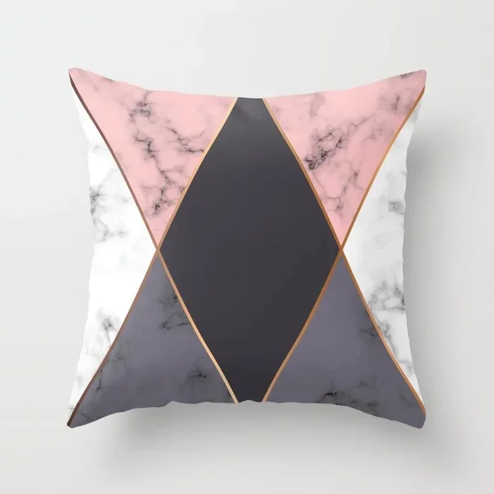 Скандинавский стиль черный розовый подушка современный минималистский геометрический полосы ромб абстрактная художественная Подушка домашний декор для офисного кресла - Цвет: 05