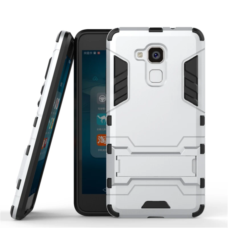 

Robot Cases For Huawei Honor 5C Stand Cover Hard Plastic Dual Armor Rugged Rubber Back Shell For Huawei Honor 5C Coque Cases