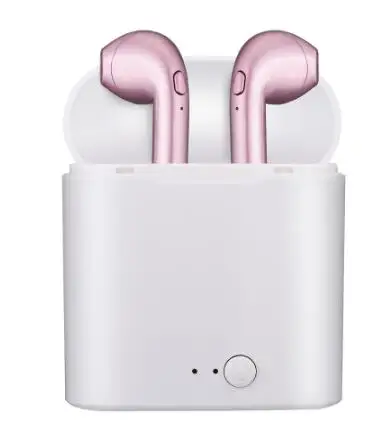 I7s TWS мини беспроводные Bluetooth наушники стерео вкладыши гарнитура микрофон для Iphone Xiaomi всех смартфонов i10 i12 - Цвет: pink-with box