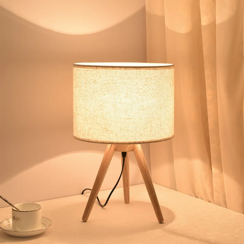 Настольная лампа из ткани для спальни с вилкой EU/AU/US E27 светодиодный прикроватный светильник для гостиной с регулируемой яркостью, креативный светильник для чтения