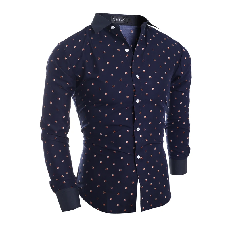 Men Shirt Fashion Small Floral Prints 