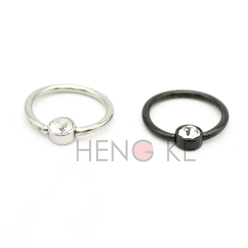 Personalizado de grueso calibre Herradura PA Bar BCR Negro PVD Acero Titanio Piercing