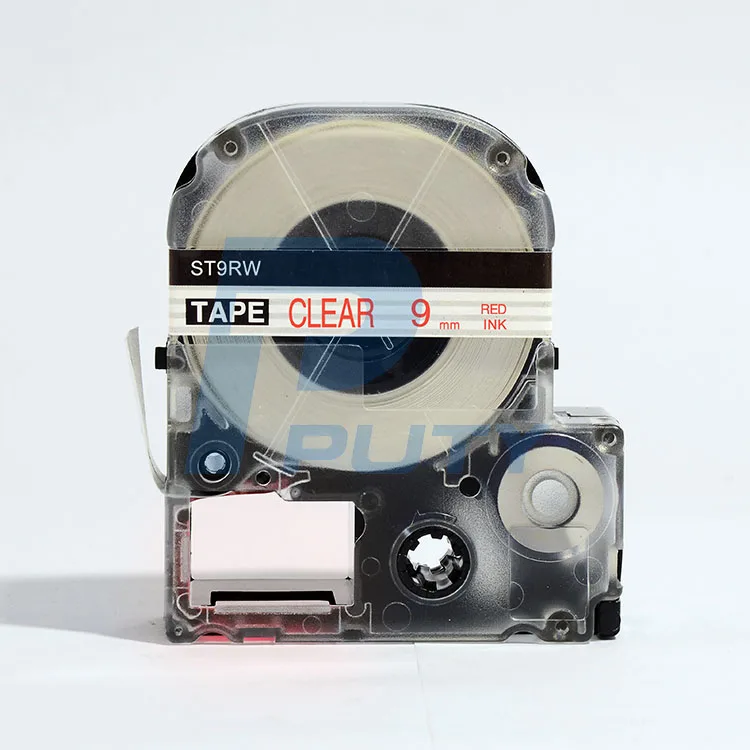 5PCS Red on Clear ST9RW high quality laminated label cartridge tape