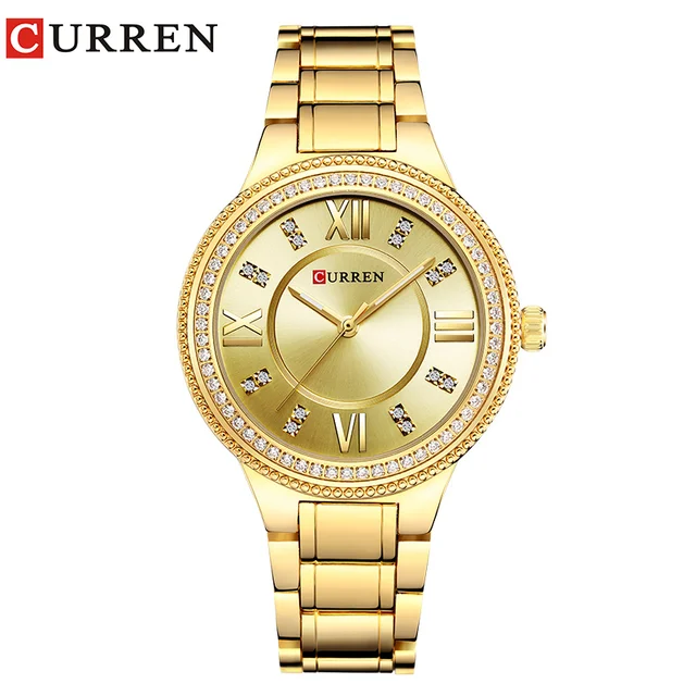 CURREN 9004 Top Luxury Brand Women Quartz Watch Crystal Design Ladies wristwatch CURREN 9004 Top Luxury Brand Women Quartz Watch Crystal Design Ladies wristwatch