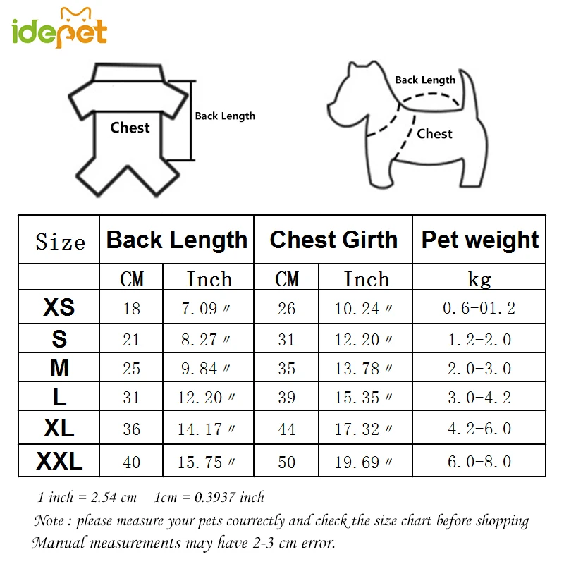 Two Star Dog Size Chart