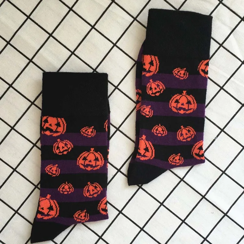 Cosplay&ware Bats Pumpkin Cartoon Socks Men Knee-high Halloween Cosplay Cotton Crew Spring Autumn Casual -Zentai shop online
