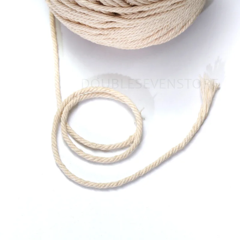 Braided Woven Twisted Cotton Cord DIY Beading String Packing Rope Decorative Craft Thread Jewelry Bags Accessories 3mm 5mm