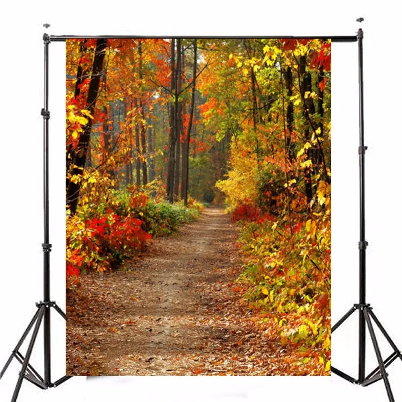 5X7FT Vinyl Autumn Fall Forest Photography Background photo Studio Props Photography Backdrop 1 5X2 1m waterproof