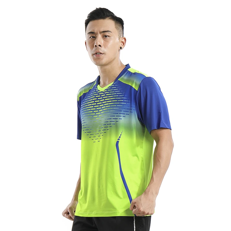 Рубашка для настольного тенниса новая мужская одежда для настольного тенниса короткая дышащая теннисная Мужская быстросохнущая футболка для бадминтона