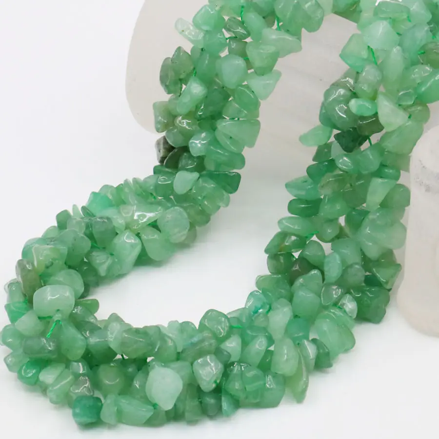 Irregular Green Aventurine Crystal 3Rows Necklace Chain Jewelry Making Party Wedding Gifts 18inch Stone Special
