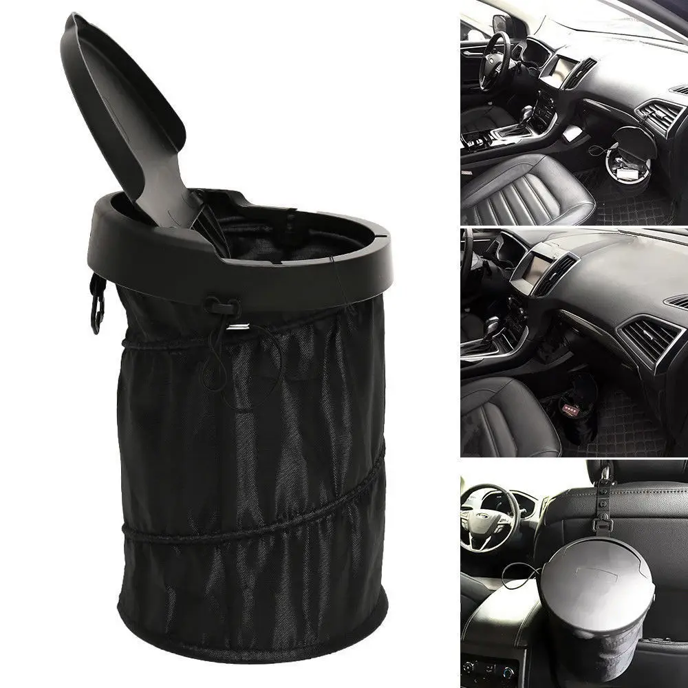 

Car Trash Bin Cans Folding Garbage Dust Holder Rubbish Cases Car Organizer Storage Bag Seat Waste Auto Interior