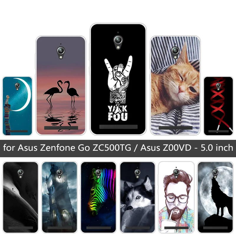 Силиконовые чехлы для Asus Zenfone Go ZC500TG телефонов ZC ZC500 500 500TG TG END WOLF прозрачная задняя