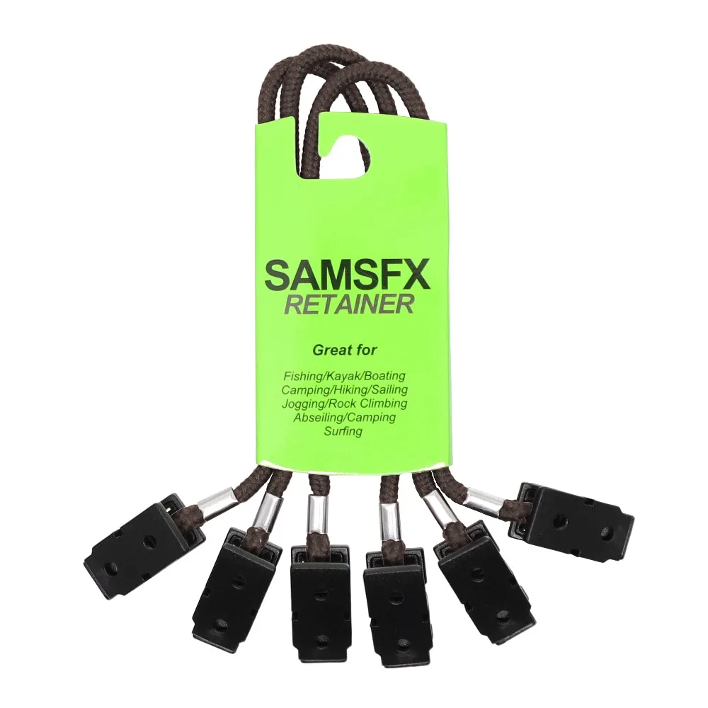 SAMSFX Fishing Brown fishing Cap Straps with Clips 3pcs in pack