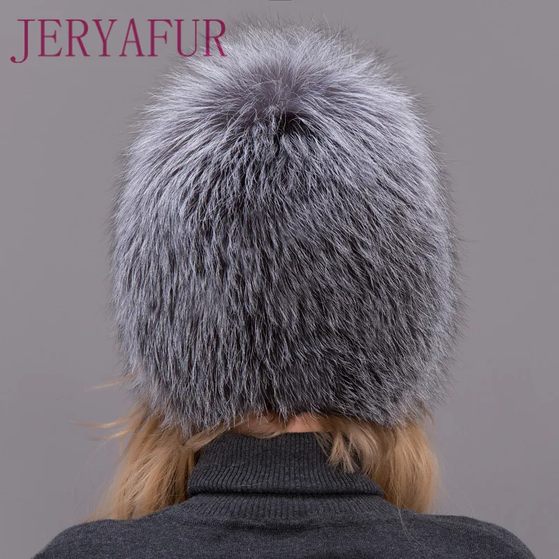 Cena 2019 gorąca sprzedaż 100% naturalne srebrne futra lisa kobiet czapka zimowa czapka z dzianiny kobiet kapelusz futra lisa Bomber kapelusz kobiet ucha ciepłe zimowe musi