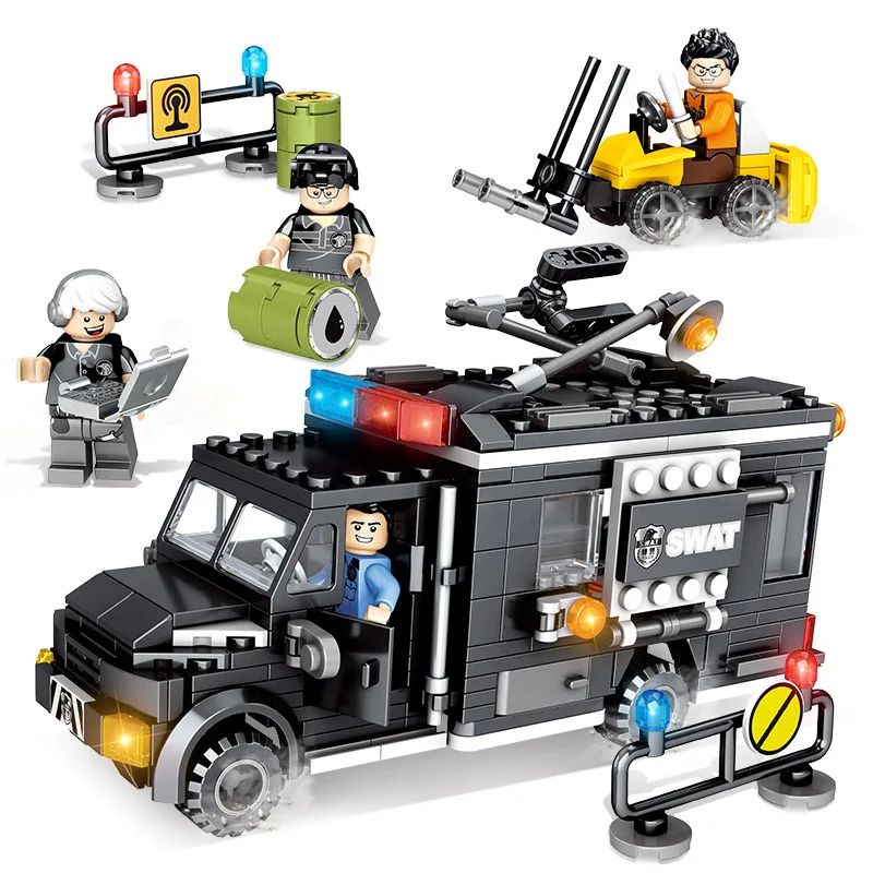 102348 Satellite Communications Equipment Integrated Vehicle Black Hawk Special Forces Assembly Building Block Puzzle Toys