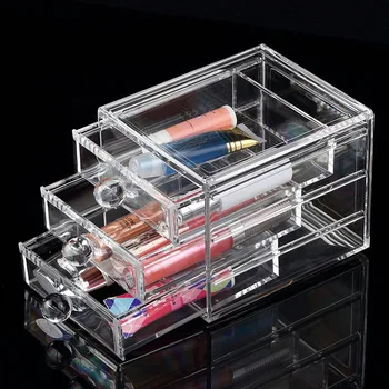 

Mother's day gift Transparent Crystal Cosmetics Drawer Storage Organizer Box makeup organizer storage box chef basket