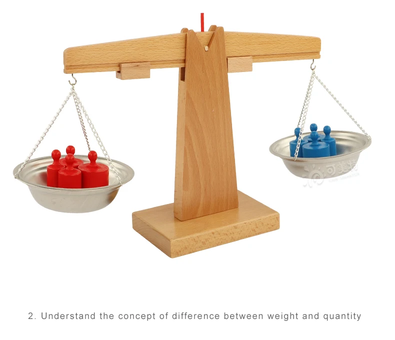 Материалы по системе Монтессори Деревянные весы арифметический баланс красочные детские математические игрушки раннее образование домашние школьные учебные принадлежности