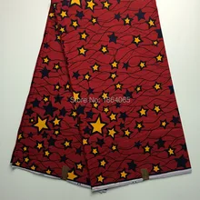 Благородный Negeria красный со звездами узор Африканский рисунок воск ткань воск для батика для одежды VH101, 6yds/pc