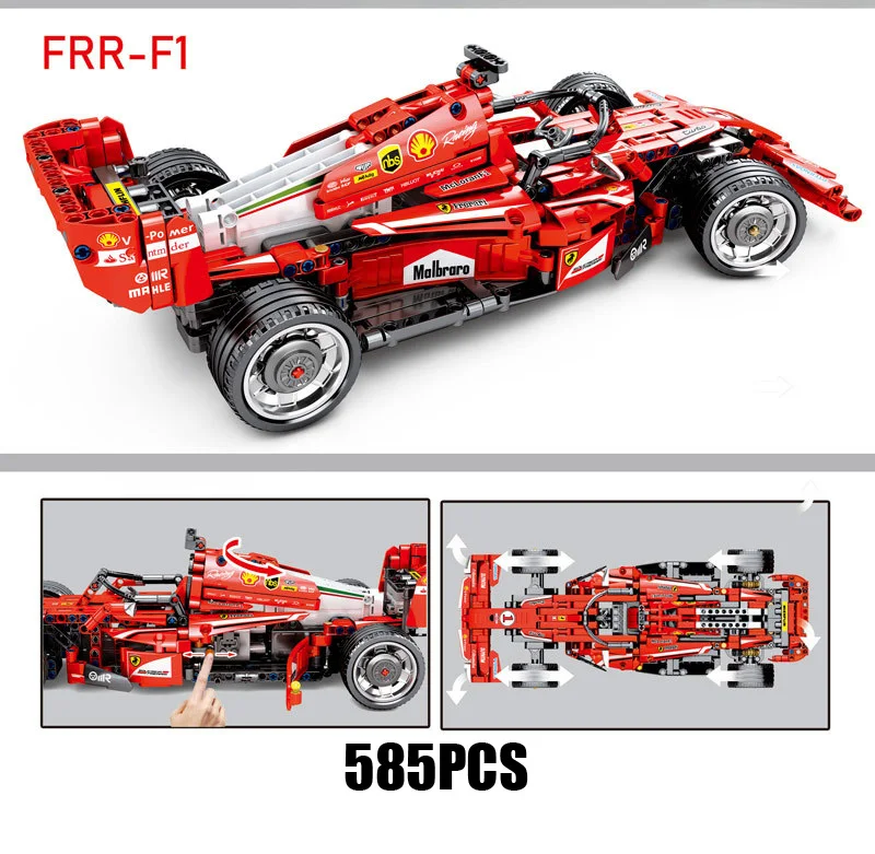 

Technics 2.4Ghz radio remote control speed champion car building block Farra FRR F1 racing bricks model rc toys for gifts