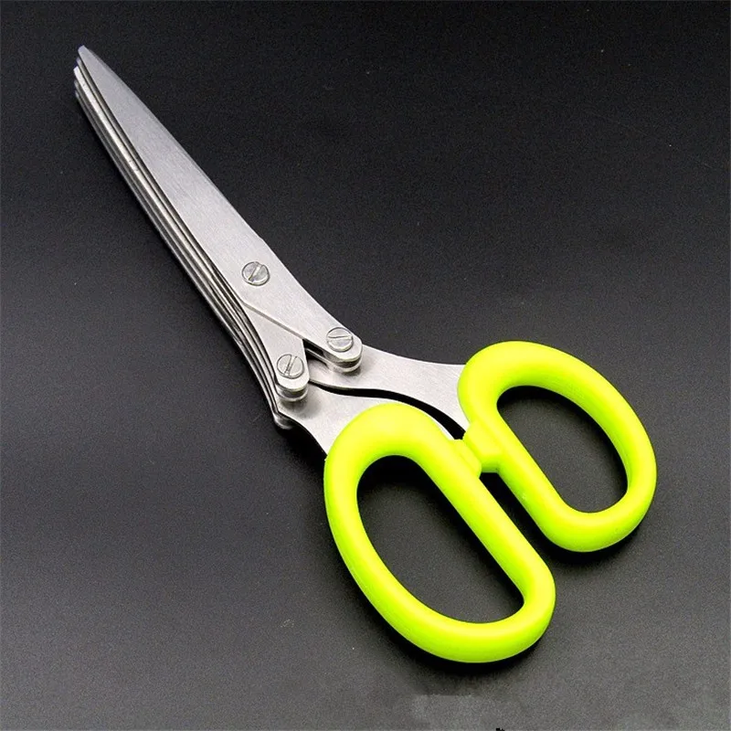 5pcs Stainless Steel Herb Scissors Multipurpose Kitchen Shear with 5