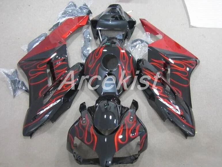 

OEM Quality New ABS Injection mold Full Fairing Kit Bodywork fit for CBR1000RR 1000RR 2004 2005 04 05 custom black Red Flame