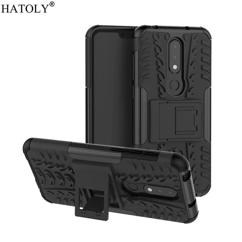 For Cover Nokia 6.1 Plus Case Shockproof Armor Heavy Duty Hard Rubber