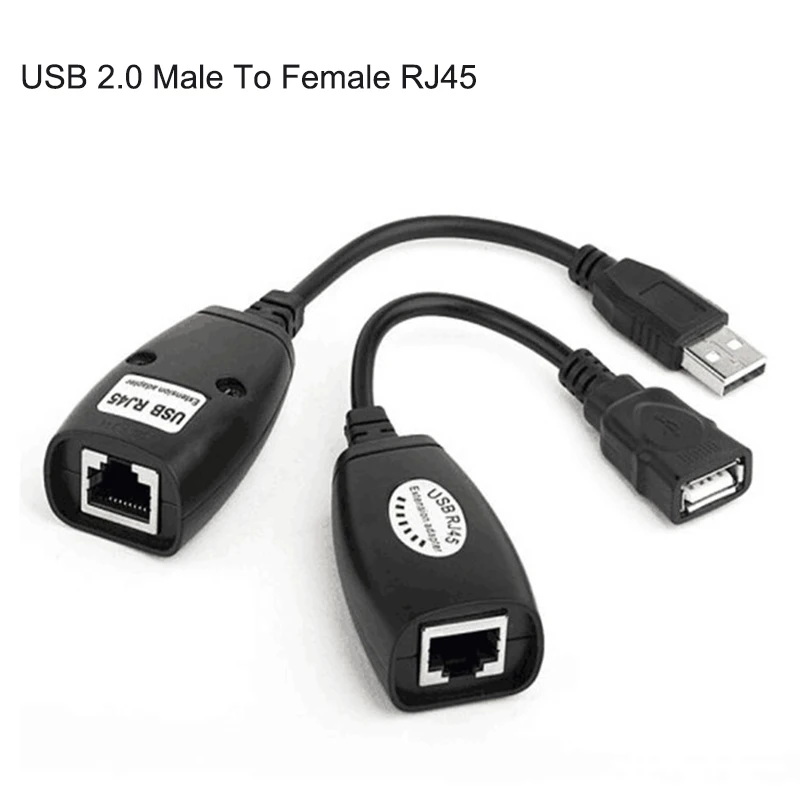 USB 2,0 мужчина к женскому Cat6 Cat5 Cat5e 6 Rj45 LAN Ethernet Сетевой удлинитель Ретранслятор адаптер конвертер кабель