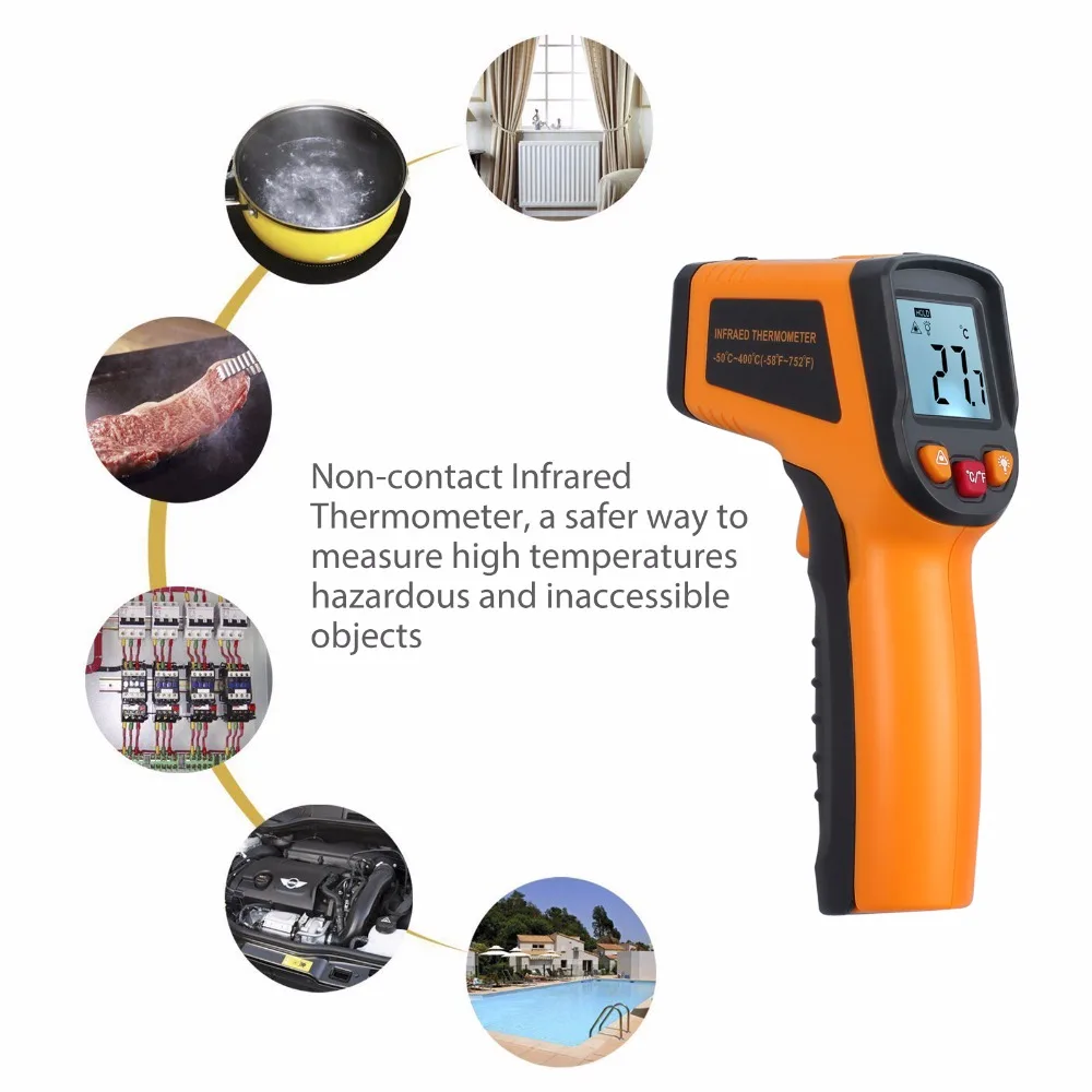 Proster для бесконтактного цифрового инфракрасного термометра температурный пистолет-58℉~ 752℉/-50℃~ 400℃ термометр