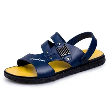 

Summer Men Sandals Genuine Split Leather Men Beach Outdoor Sandals Brand Men Shoes Flip Flops Thong Sneakers