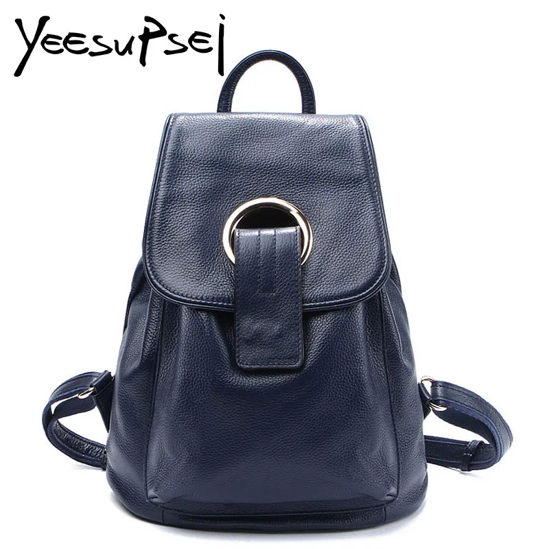 

YeeSupSei Fashion Bag Cool Backpack Vintage Ring Buckle Cover Women Backpack Quality Fashion Girl School Bag Large Capacity Bag