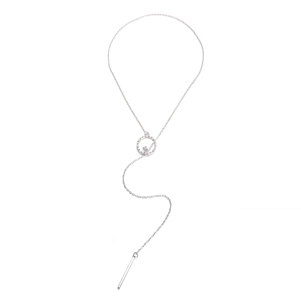 Nueva-plata-Color-cristal-Colgante-Cruz-collar-mujeres-larga-borla-declaraci-n-gargantilla-cadena-2018-Collares