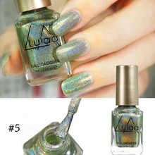 Lulaa супер блеск волшебный Радужный голографический блеск эффект голограммы лак для ногтей лак для маникюра ногтей лак для стемпинга