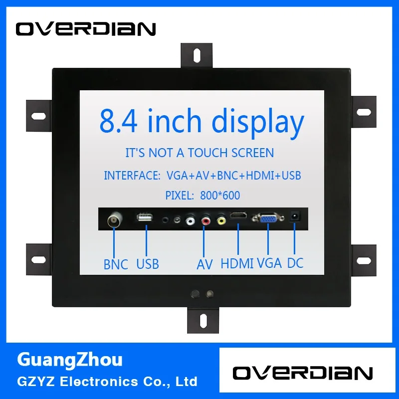 

8.4/8"Industrial Control Monitoring Machines Non-Touch Screen VGA/USB/HDMI/AV/BNC interface Metal Shell Embedded Lcd Monitor