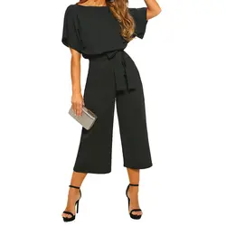 Мода универсальный короткий рукав женский комбинезон брюки 2019 Новый Повседневный весенне-летний комбинезон