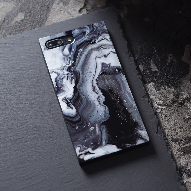 Аки мраморный чехол для телефона iPhone X роскошный прямоугольный квадратный