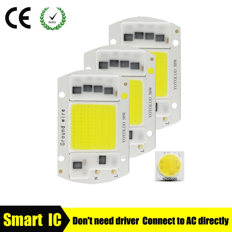 

[YOYOLUO] High Power COB LED Lamp Chip 220V Smart IC No Driver COB LED Diode LED Bulb Flood Light Spotlight 5W 15W 20W 30W 50W