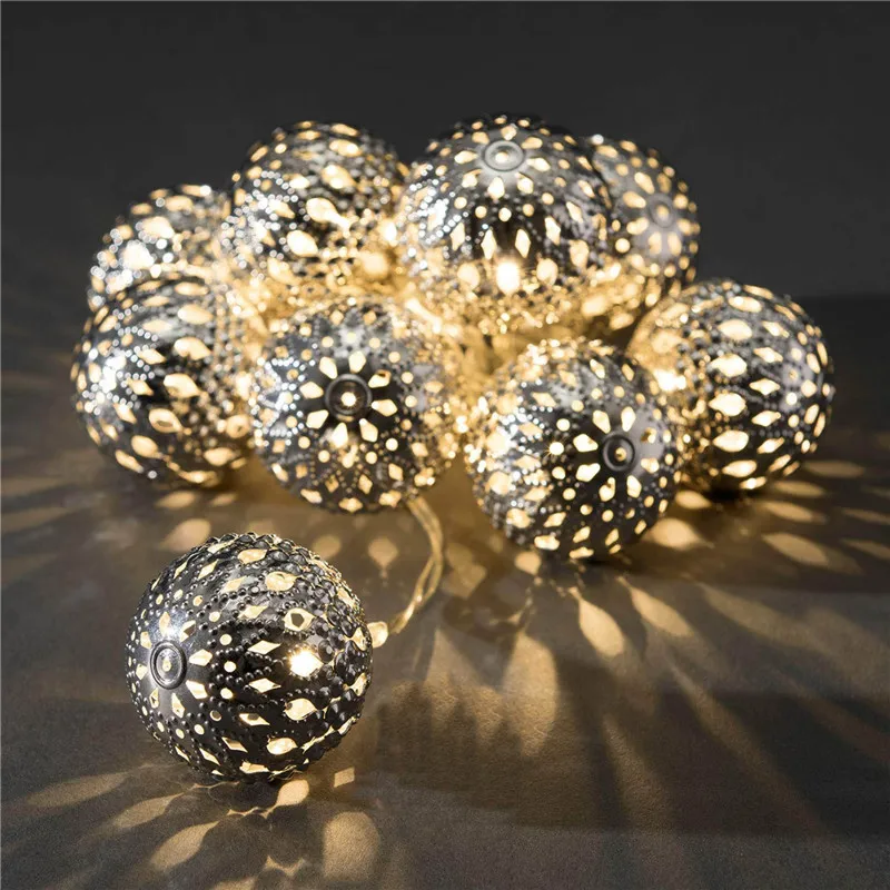 

Decoration String Light LED 4m 20LED Warm white On/Blink Iron Ball Bulbs Lamp for Ideal Wedding Christmas Tree Party Halloween