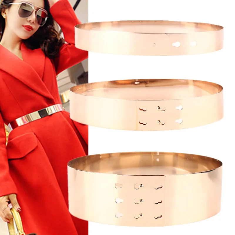 

New American fashion accessories, mirrors, all metal card ladies, decorative belts, golden dress, waist belt, waist width.