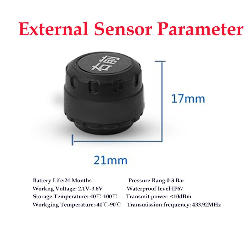 TPMS Solar Auto Alarm Tire Sensor Wireless 2 (16)