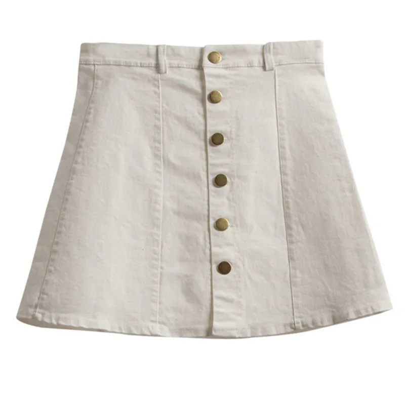 LOOZYKIT летние женские трапециевидные джинсы пуговица для юбки с высокой талией джинсовые винтажные юбки женские повседневные тонкие