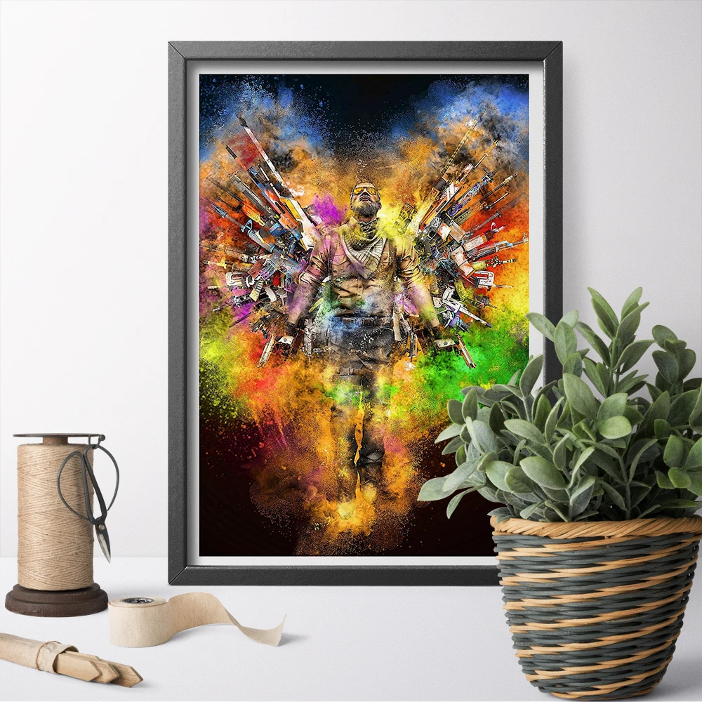 

Watercolor CS GO Canvas Poster Painting Poster And Prints Canvas Game Fun Wall Art For Home Decor Unframed