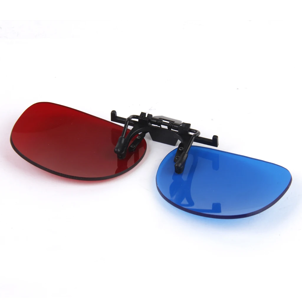 1Pair Adult Red-Blue 3D Clip-on Glasses for 3D Viewing Home Movies fashion style and durable Red blue 3D clip on myopia Glasses