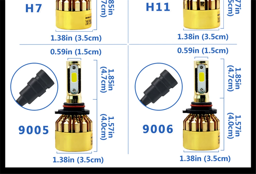 Одна пара H3 светодиодный H7 H1 H4 H11 H8 H9 H13 9005 9006 9007 881 комплект автомобильных светодиодных фар 72W фары для 8000LM Авто противотуманных фар с возможностью креативного светильник лампы 6500k