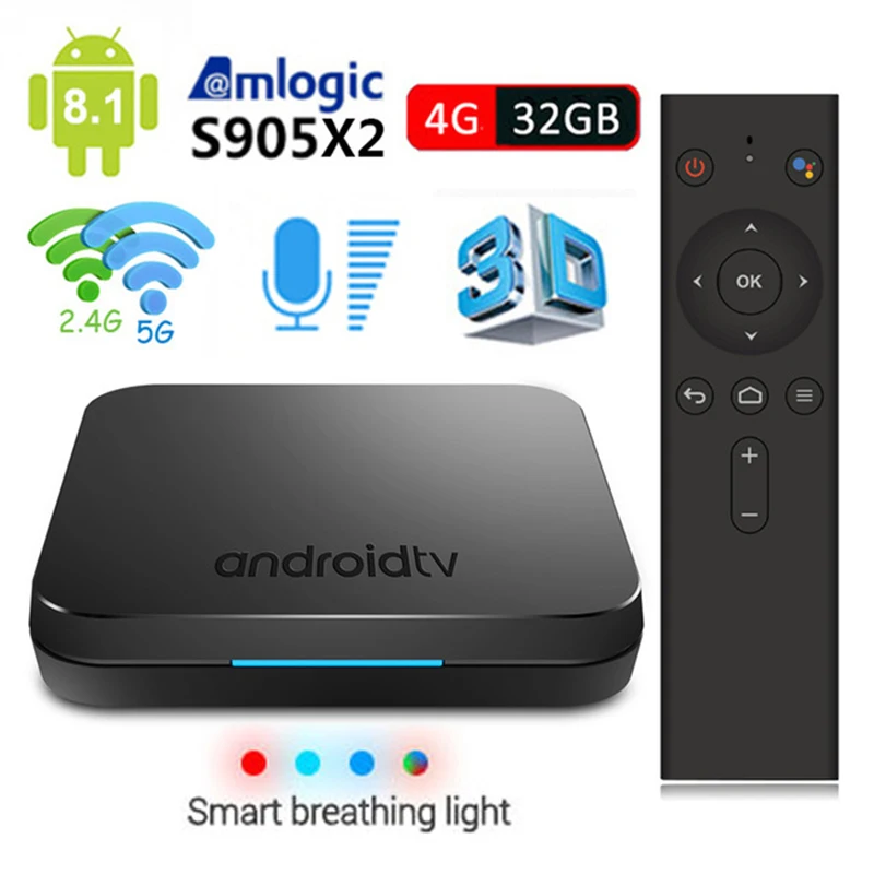 

MECOOL KM9 Android 8.1 4GB+32GB TV Box Voice Remote Control Amlogic S905X2 Bluetooth 4.1 Dual Wifi Media Player Set Top Box